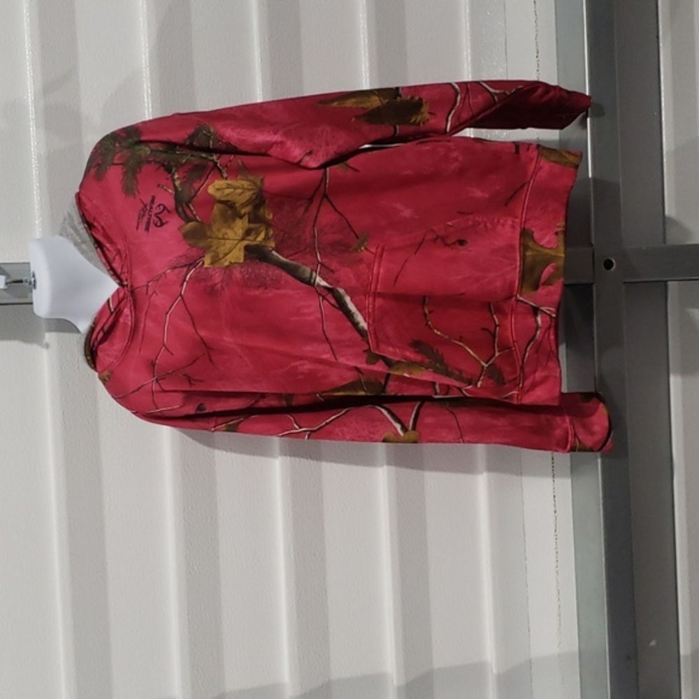 Pink fuchsia camophlage pullover hoodie size Medium
